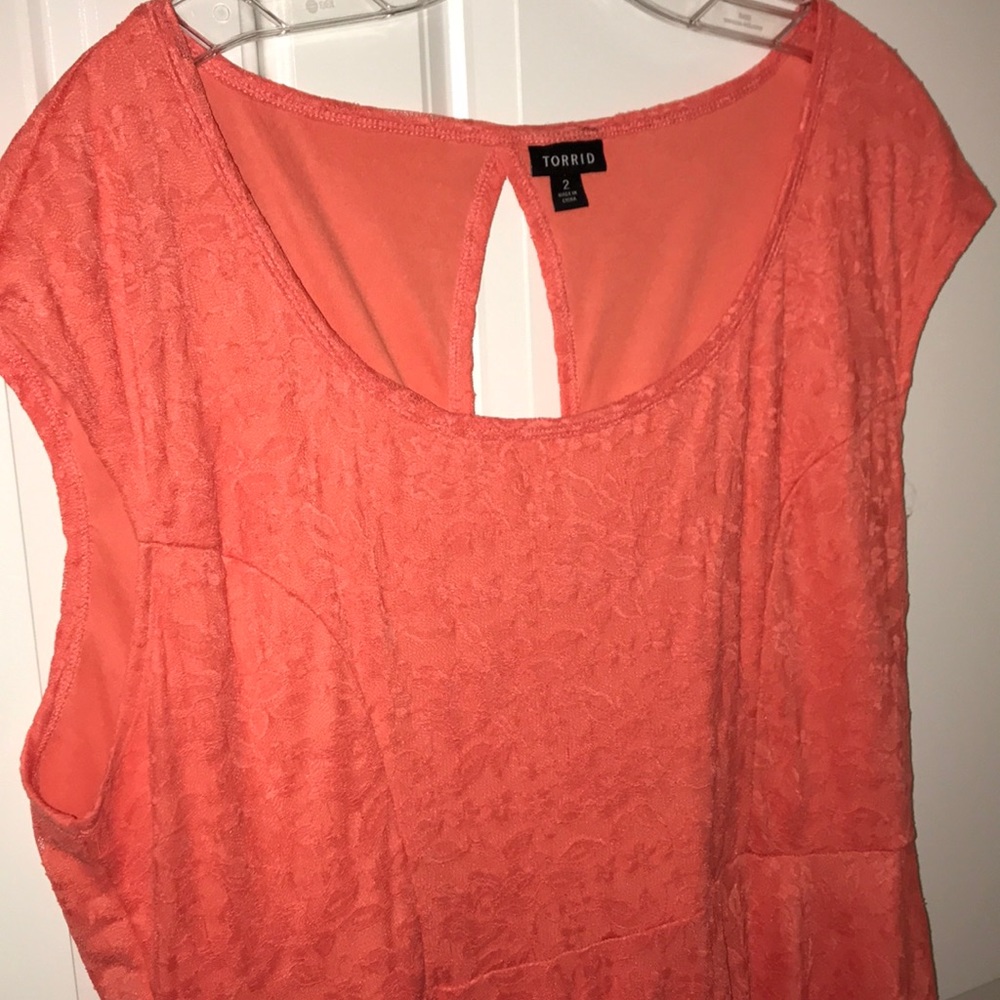 Coral lace Torrid dress ✨